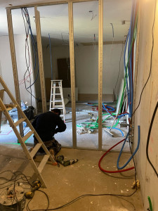 Photo de galerie - Doublage + pose de cloison 