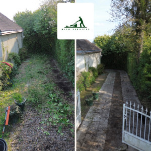 Photo de galerie - Débroussaillage et nettoyage d’un Accès au garage 