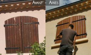Photo de galerie - Peinture volet avan et apres 