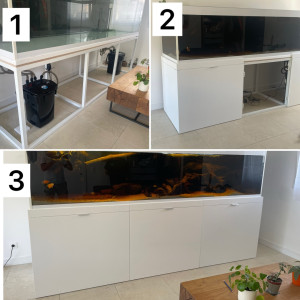 Photo de galerie - Fabrication d’un meuble aquarium 