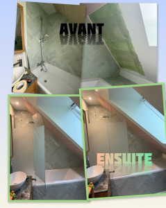 Photo de galerie - Pose de carrelage murale et pose parois de douche 