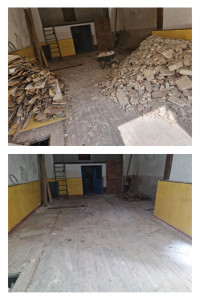 Photo de galerie - Evacuation bois et gravat à l'intérieur d'un bâtiment. 