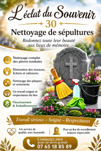 Photo de galerie - Vous êtes loin ou pas le temps je m occupe de vos sepulture avec respect et dignité n hésiter pas a me contacter