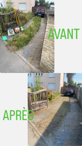 Photo de galerie - Désherbage d’une allée de voiture 