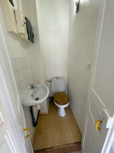 Photo de galerie - Rénovation WC pose de papier peint et peinture 