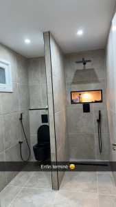Photo de galerie - Réalisation d'une salle de bain et douche italienne