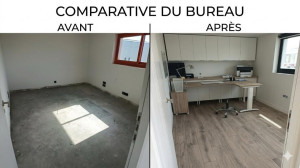 Photo de galerie - Avant après avec des carreaux de 120 par 20. 