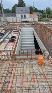 Photo de galerie - Pose de prédalle, feraillement, pose d'escalier.