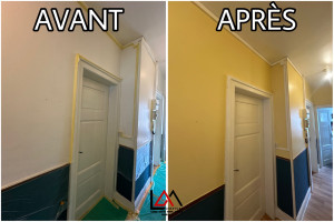 Photo de galerie - Rénovation express : relooking coloré du couloir.