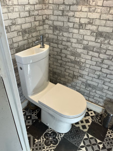 Photo de galerie - Changement d’un ancien WC par un nouveau avec lave main intégrés 