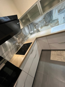 Photo de galerie - Changement de plan de travail..et pose de plaque de cuisson et nouvel évier..