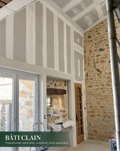 Photo de galerie - Réalisation des bande d’enduit 