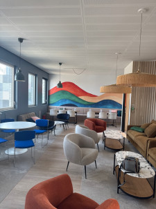 Photo de galerie - Installation de luminaire salle de pause ( Salon ) Audencia 