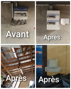 Photo de galerie - Changement de tableau électrique remettre une prise green up et lumière dans le garage avec trois va-et-vient plus prise  normale