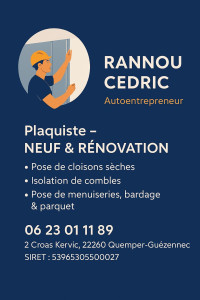 Photo de galerie - Neuf et rénovation 
pose de placo,  isolation  , raillage, pose de bardage parquet , menuiseries 