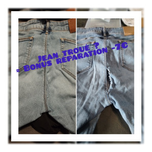 Photo de galerie - Réparation jeans éligible au BONUS 