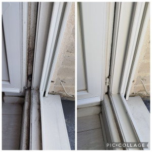 Photo de galerie - Nettoyage en profondeur de moisissures incrustées sur fenêtres en PVC 