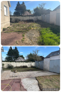 Photo de galerie - Debrousaillage, enlevement des mauvaise herbes et nettoyage de l'allée 