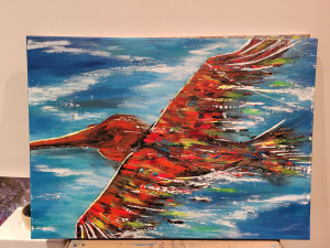 Photo de galerie - Art 
tableau phosphorescent 
oiseau marin 