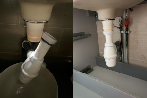 Photo de galerie - Remontage syphon d'un lavabo de salle de bain. 