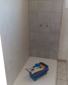 Photo de galerie - Supression de baignoire pose de douche  italienne puis pose de carrelage 