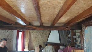 Photo de galerie - Réfaction d'un plafond en OSB et jointures.