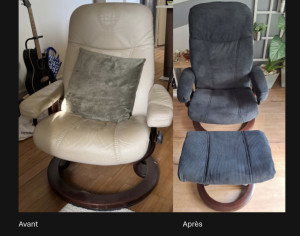 Photo de galerie - Changement de housse d'un fauteuil Stresless