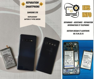 Photo de galerie - Remplacement vitre arrière et batterie sur un Samsung S10
