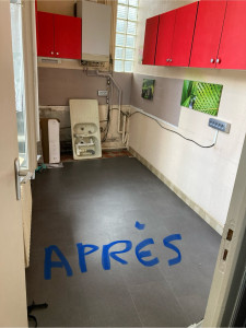 Photo de galerie - Chantier après pose de sol pvc 