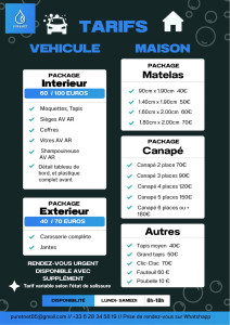 Photo de galerie - TARIFS