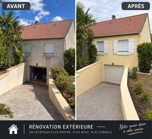 Photo de galerie - Redonnez une nouvelle vie à votre maison ! Façade • Murets • Volets • Terrasse • Nettoyage