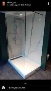 Photo de galerie - Douche avec carreau de faïence xxl