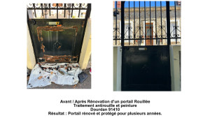 Photo de galerie - Rénovation d’un portail rouillé 