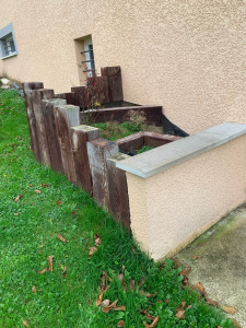 Photo de galerie - Réalisation massif avec traverse bois