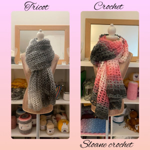 Photo de galerie - écharpe au tricot et au crochet 