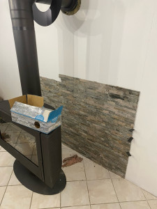 Photo de galerie - Pose de pierre de parement 