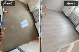 Photo de galerie - Ragréage et pose du parquet