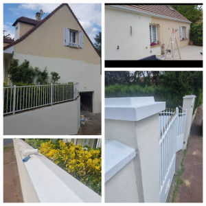 Photo de galerie - Ravalement des façades mise en peinture.