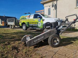 Photo de galerie - Rognage de souche
Une souche qui gêne ? La solution est là, sans dégâts collatéraux. L’intervention se passe uniquement sur la souche : dévitalisation de celle-ci et disparition sous le sol.