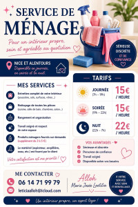 Photo de galerie - Affiche ménage pour plus d’infos merci 