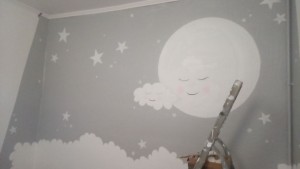 Photo de galerie - Peinture décorative chambre bébé