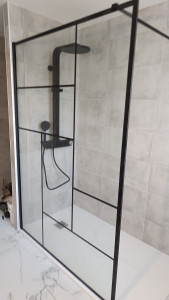 Photo de galerie - Pose carrelage est réalisation de la douche 