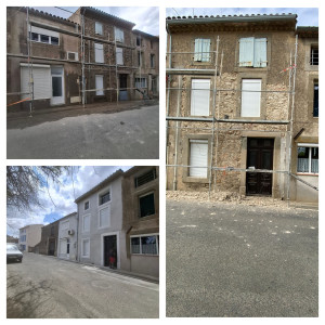 Photo de galerie - Decroutage et projection enduit monocouche 