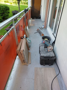 Photo de galerie - Pose de carrelage sur balcon