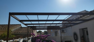 Photo de galerie - Réalisation d'une pergolas sur mesure 6x3.40
Thermolaqué ral 2525