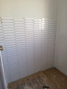 Photo de galerie - Pose de carrelage mural pour SDB