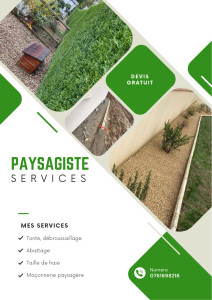 Photo de galerie - Je propose mes services de tonte, débroussaillage, taille, entretien et maçonnerie paysagère