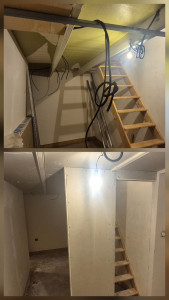 Photo de galerie - Plafond et cloisons monté pour futur bureau 