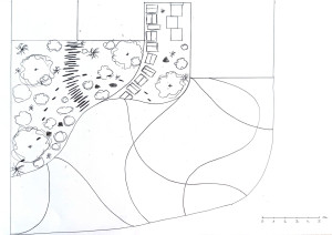 Photo de galerie - Plan d'implantation pavage et massif à l'avant d'une maison