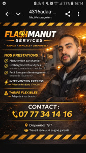 Photo de galerie - Ne possedant pas toujours de Camion je suis en revanche dispo 7/7 pour manutention/ déchargement en tout genre. Je suis extremement dymamique. 